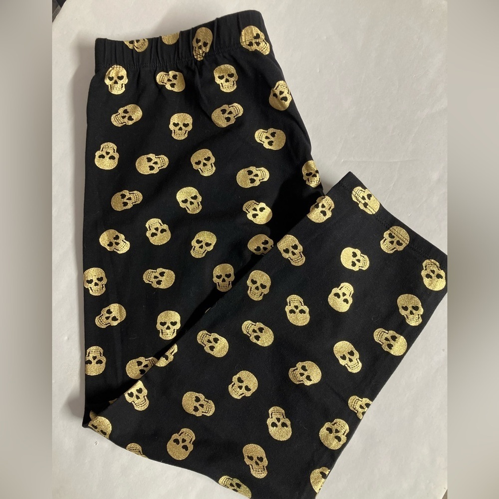 No Boundaries Gold Skull Pants, XL (15-17), Black/Gold, Halloween, NWOT